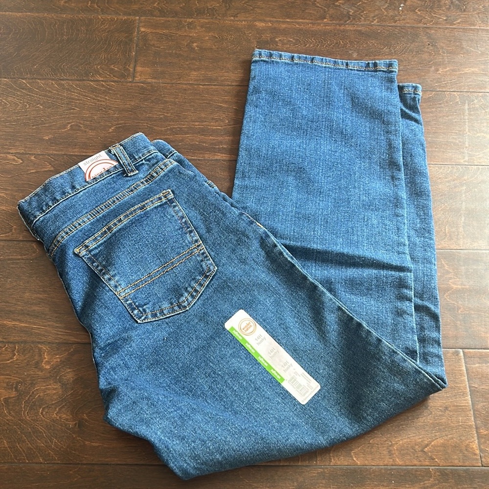 Wonder Nation Girls Jeans Blue Denim Sz 14H Straight New 3525 Adjustable Waist - Picture 2 of 2